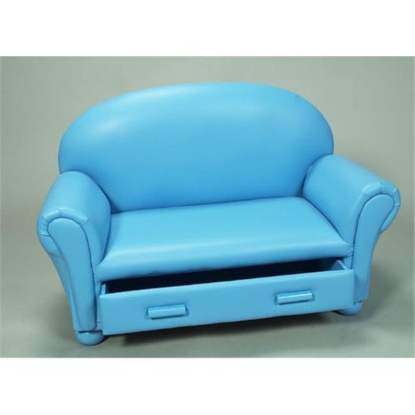 Giftmark Giftmark 6700B Upholstered Couch with Draw Blue 6700B